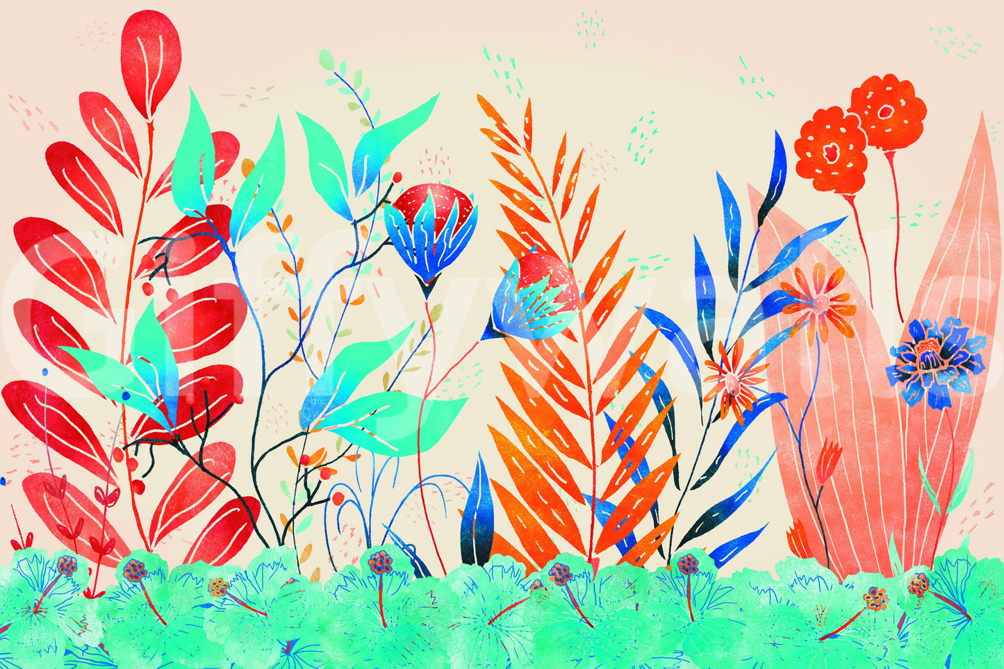 Wild Bloom Symphony Wall Mural