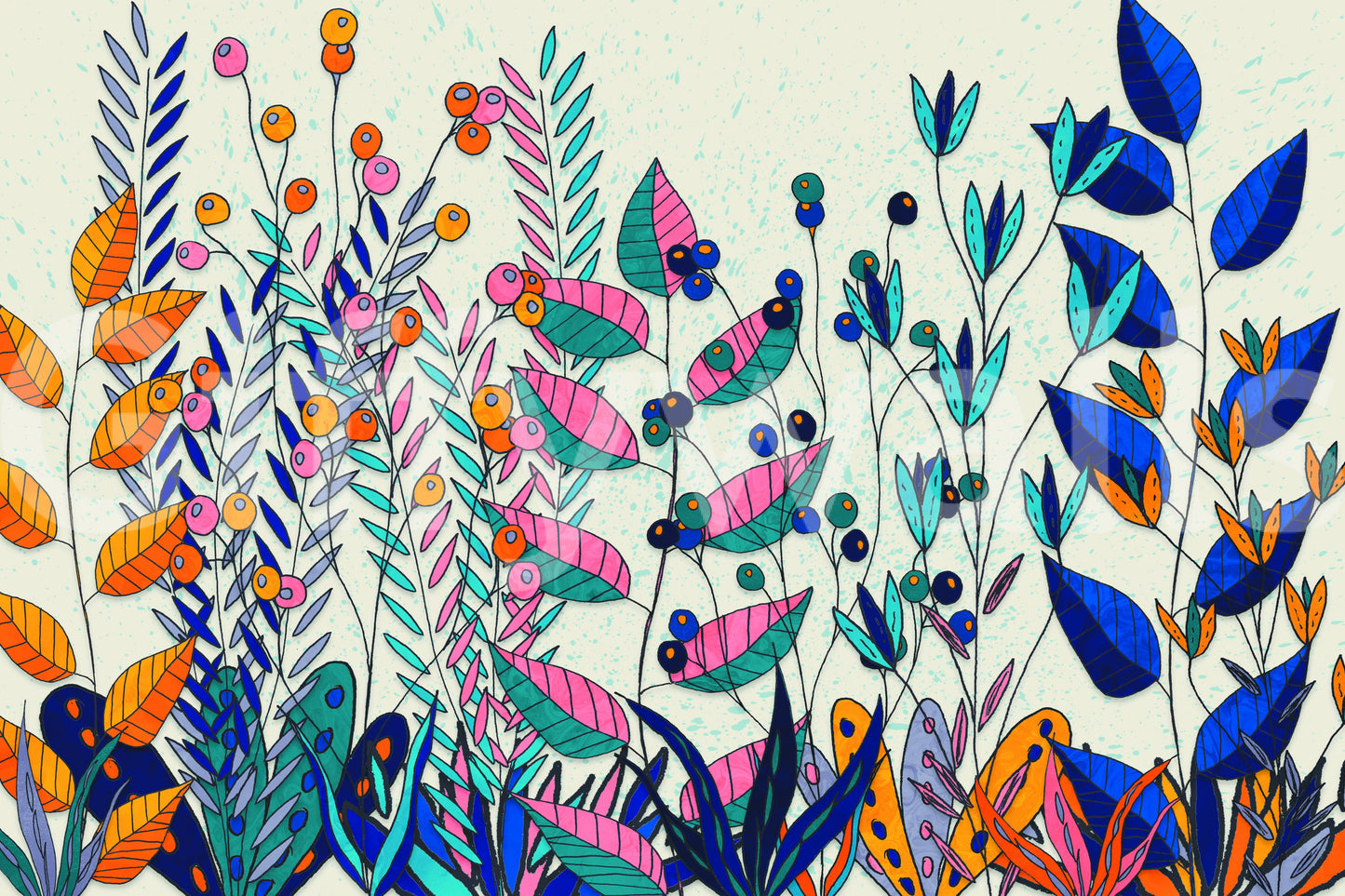 Eclectic Bold Garden Wall Mural