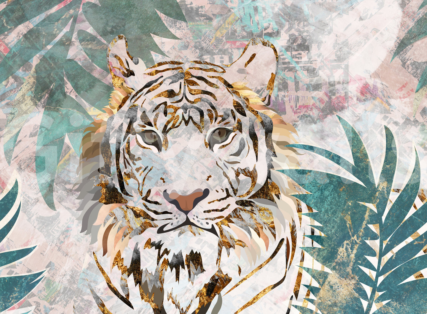 Majestic Jungle Tiger Wall Mural -2466444