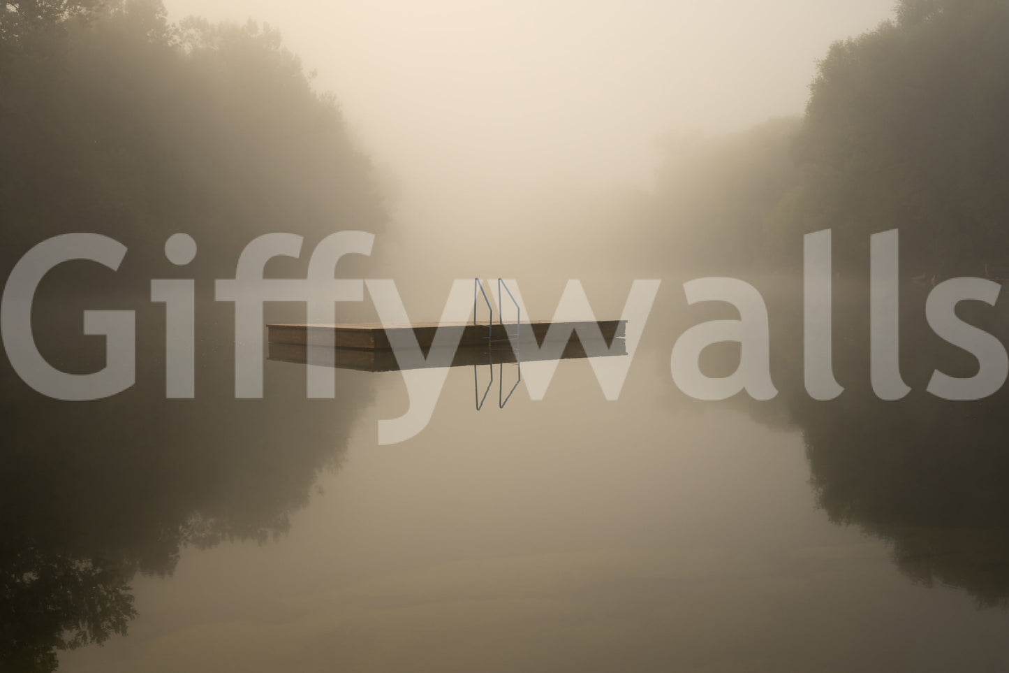 Misty Lake Retreat Wall Mural -2130139