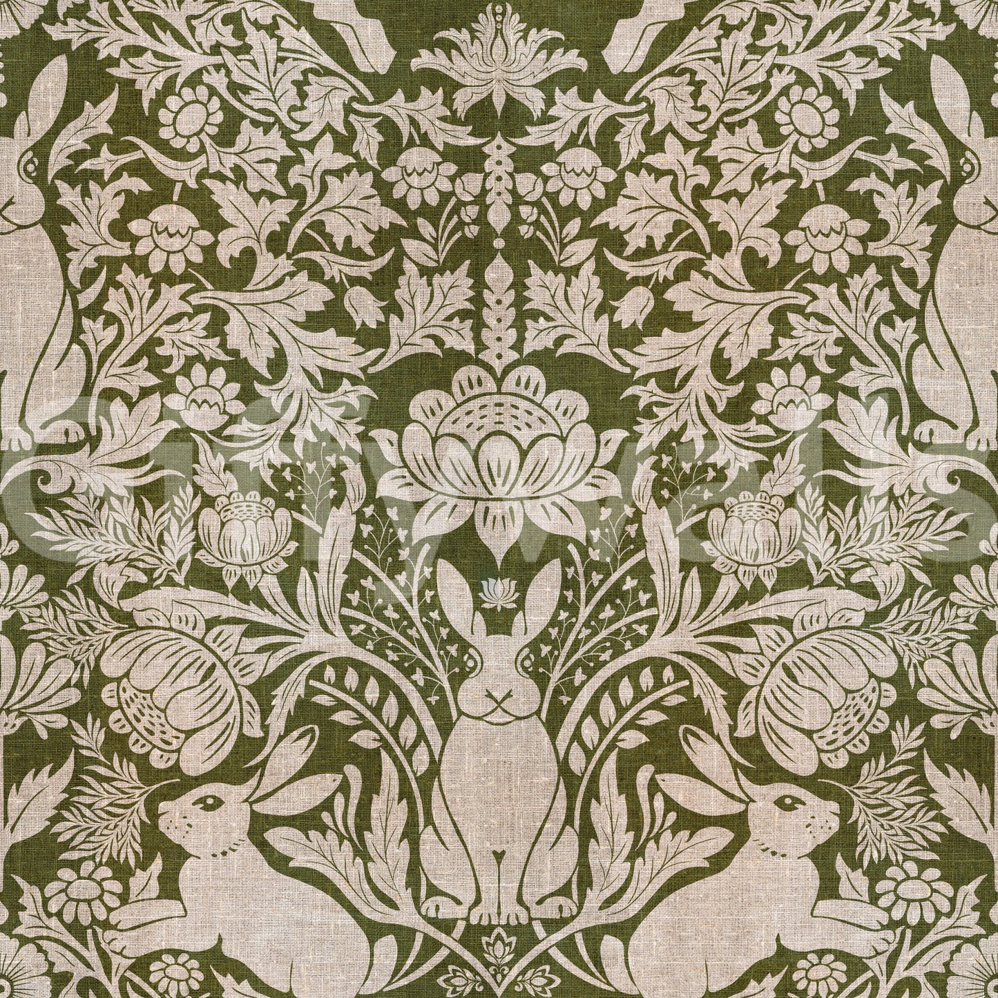 Forest Hare Tapestry Wallpaper