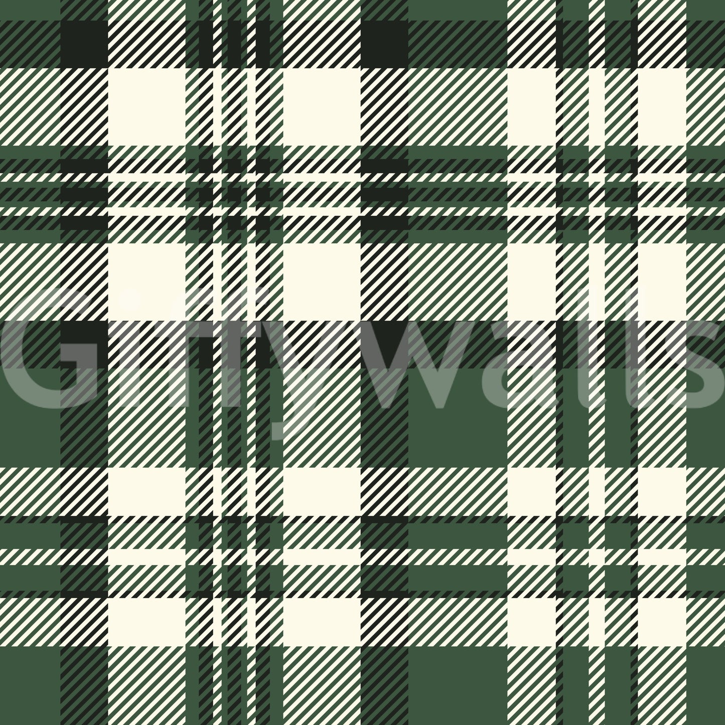 Modern Green Plaid Wallpaper