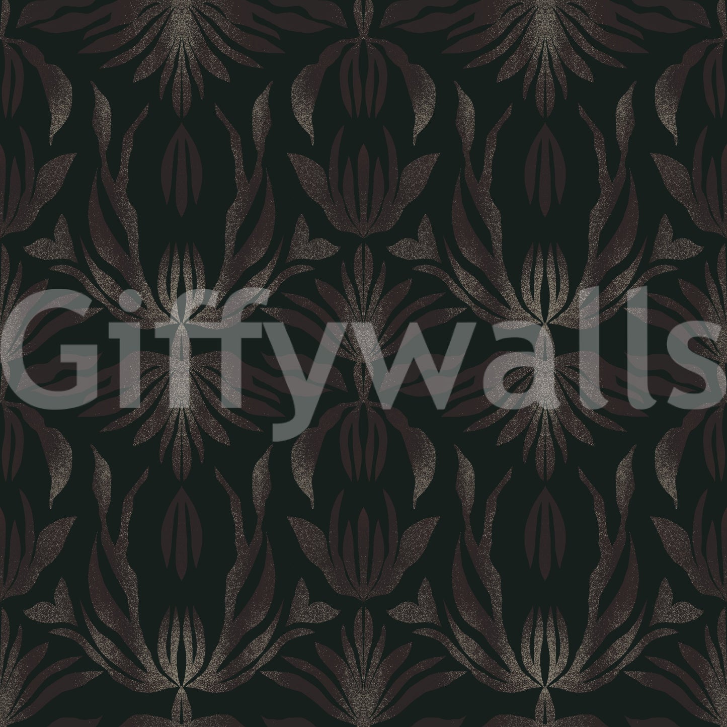 Bronze Floral Fantasy Wallpaper