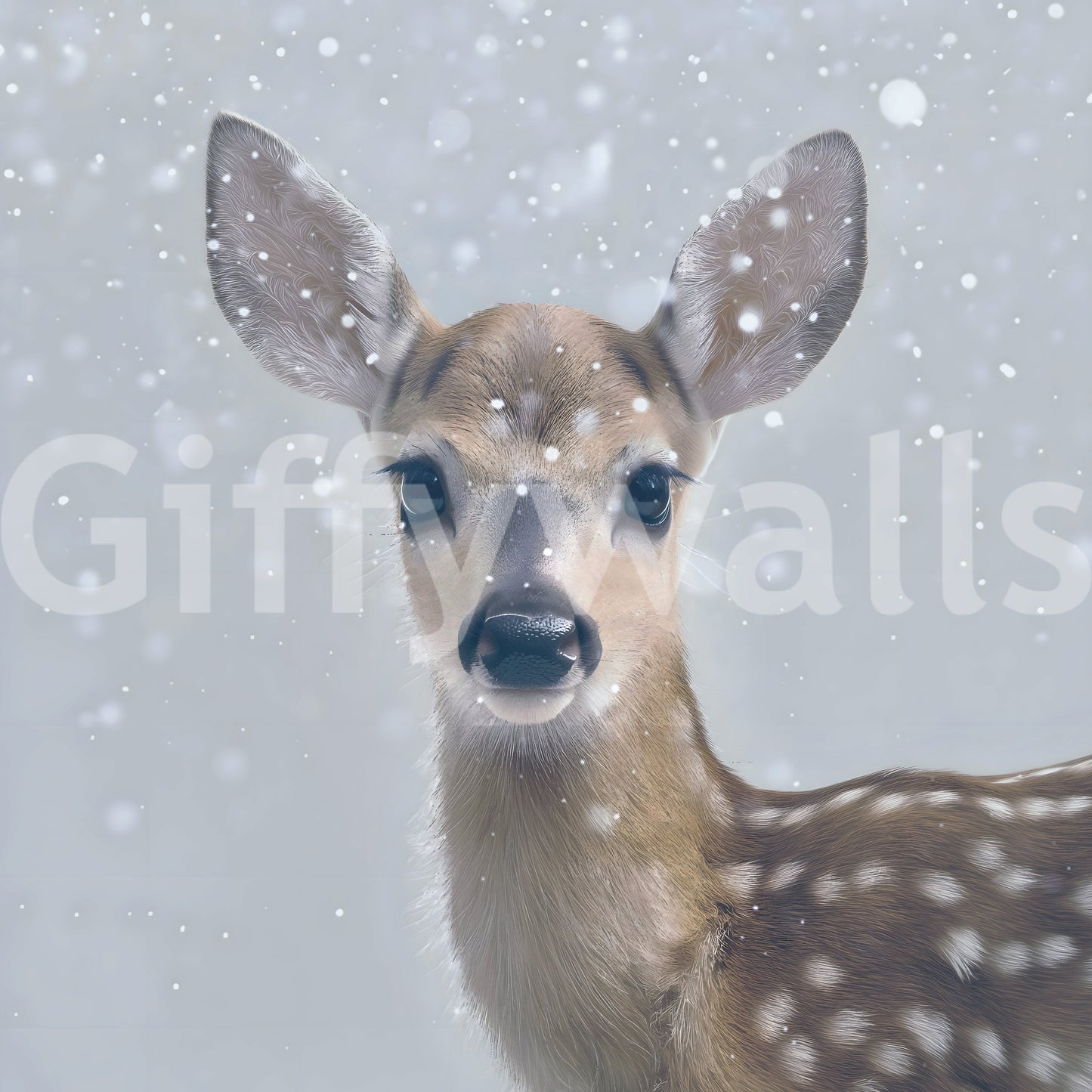 Quiet Winter Fawn Wall Mural