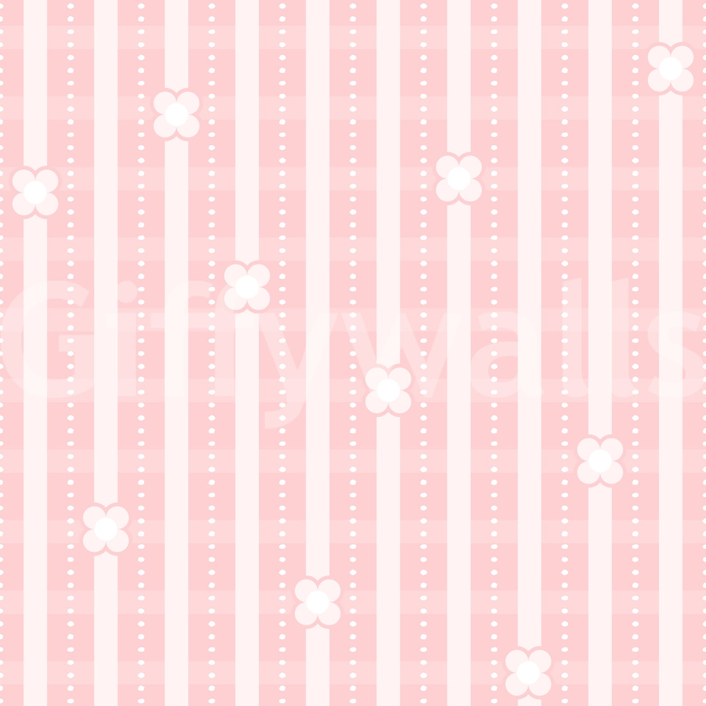 Chic Pink Petals & Stripe Wallpaper – Modern feminine wall design with floral motifs layered over linear stripes.