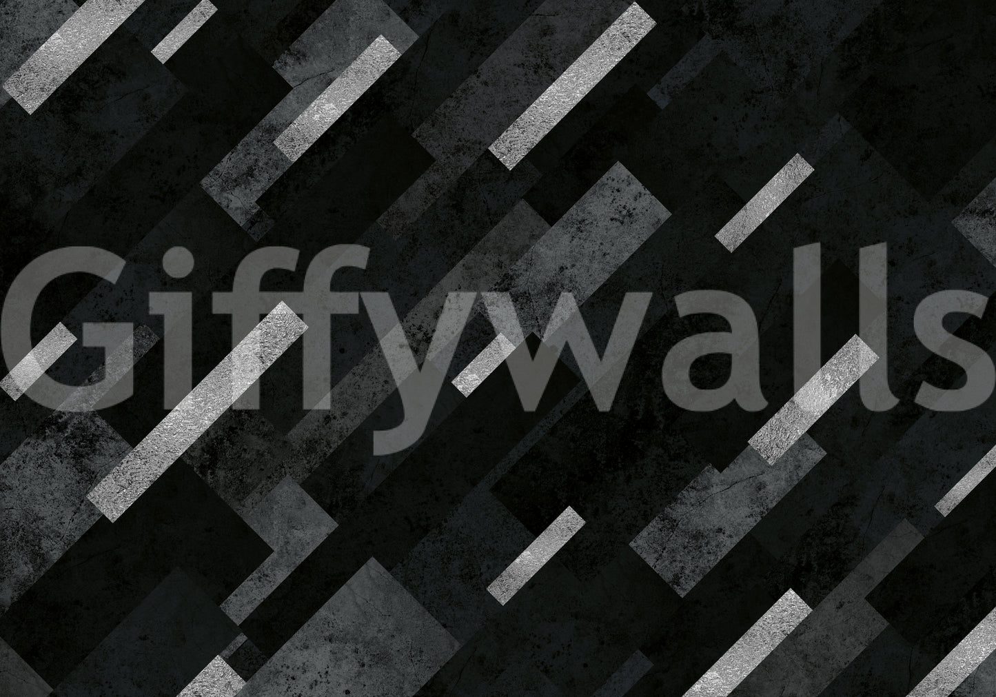 Silver Grey Charcoal Layered Pattern Wall Mural