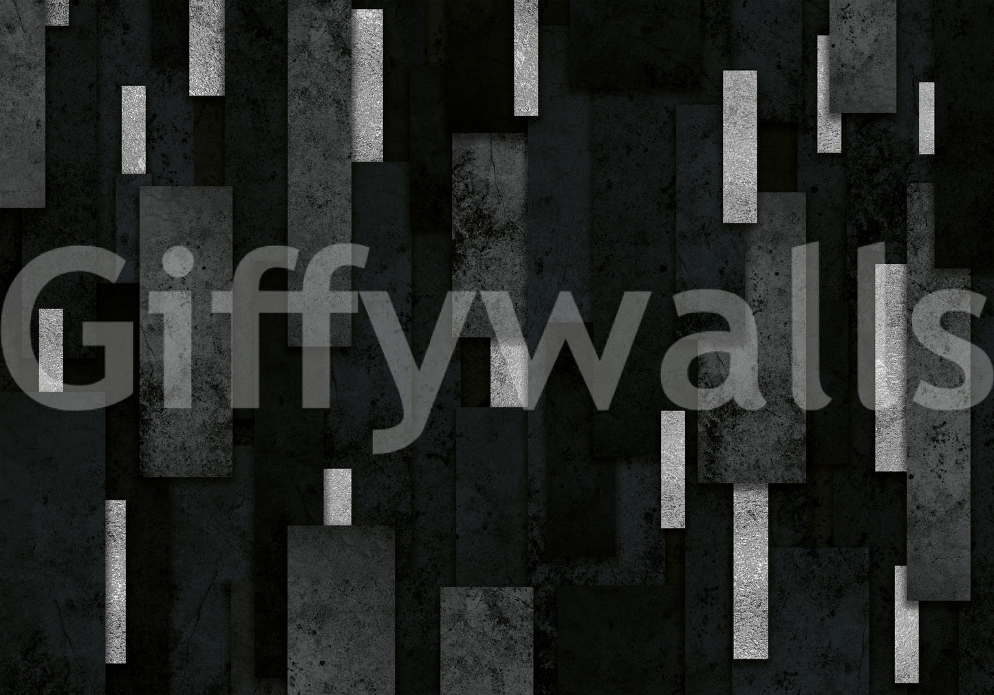 Urban Charcoal and Silver Layers Wall Mural