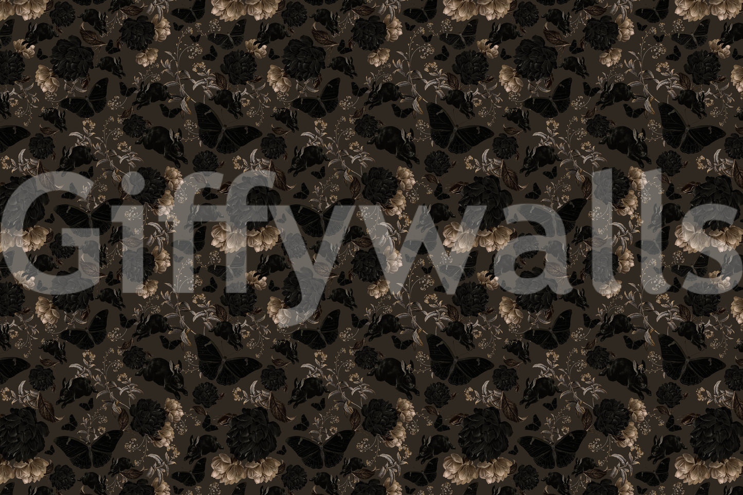 Dark Academia Nocturnal Garden Wall Mural