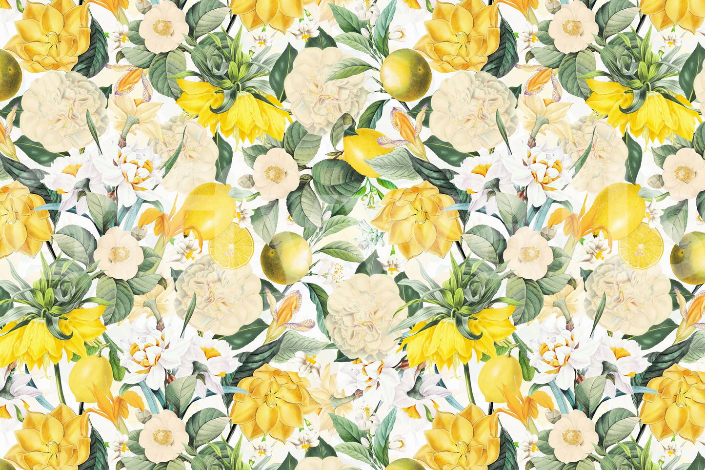 Lemon Bloom Garden Wall Mural