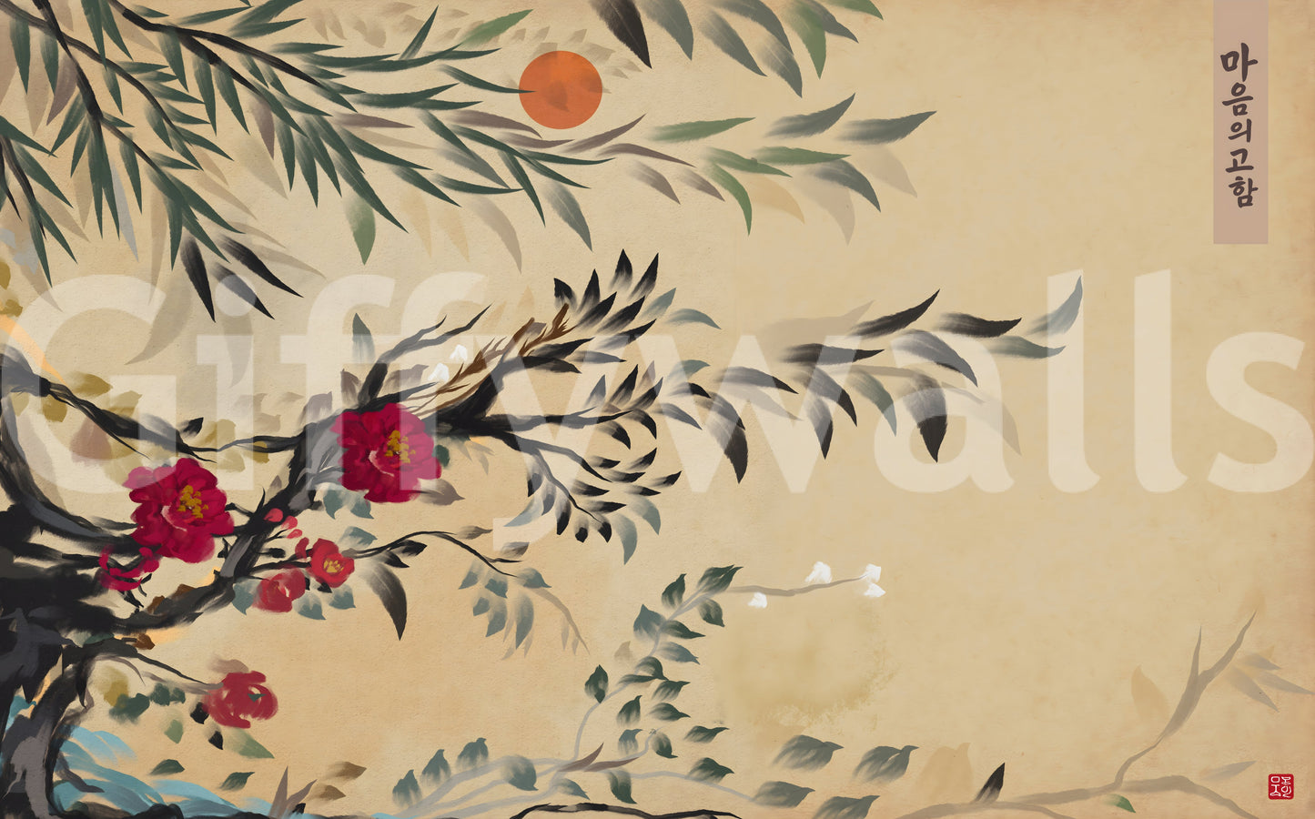 Joseon era style Tranquil mind Wall Mural