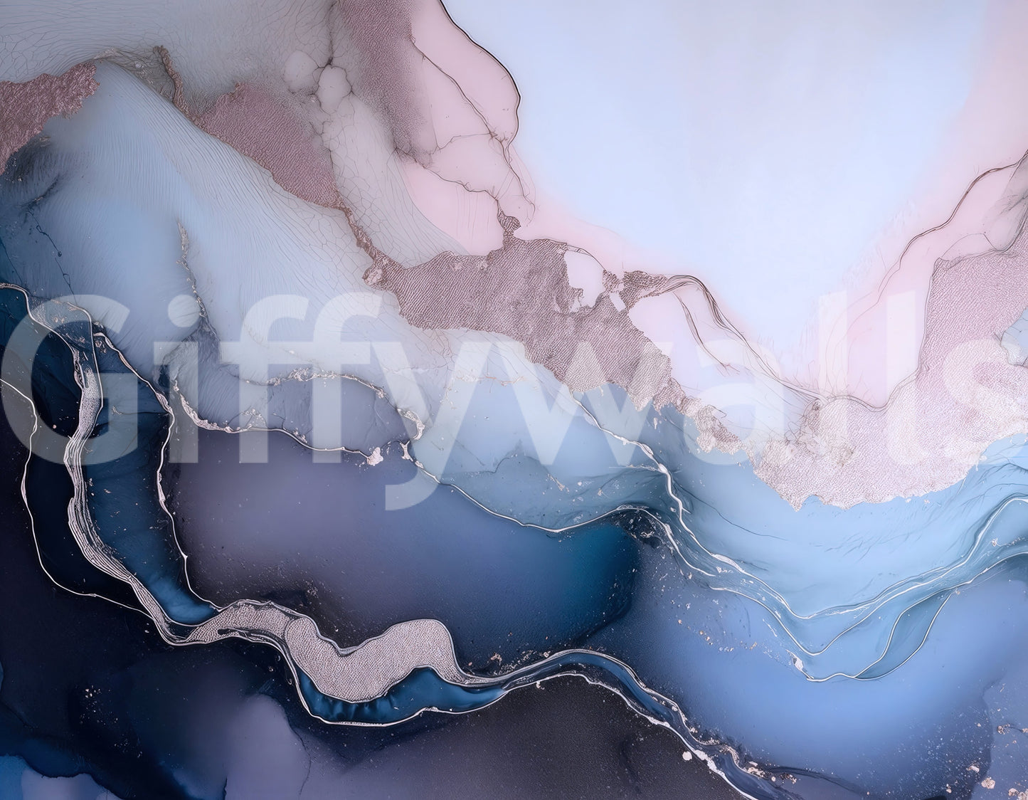 Mystic Mineral Layers Blue Wall Mural