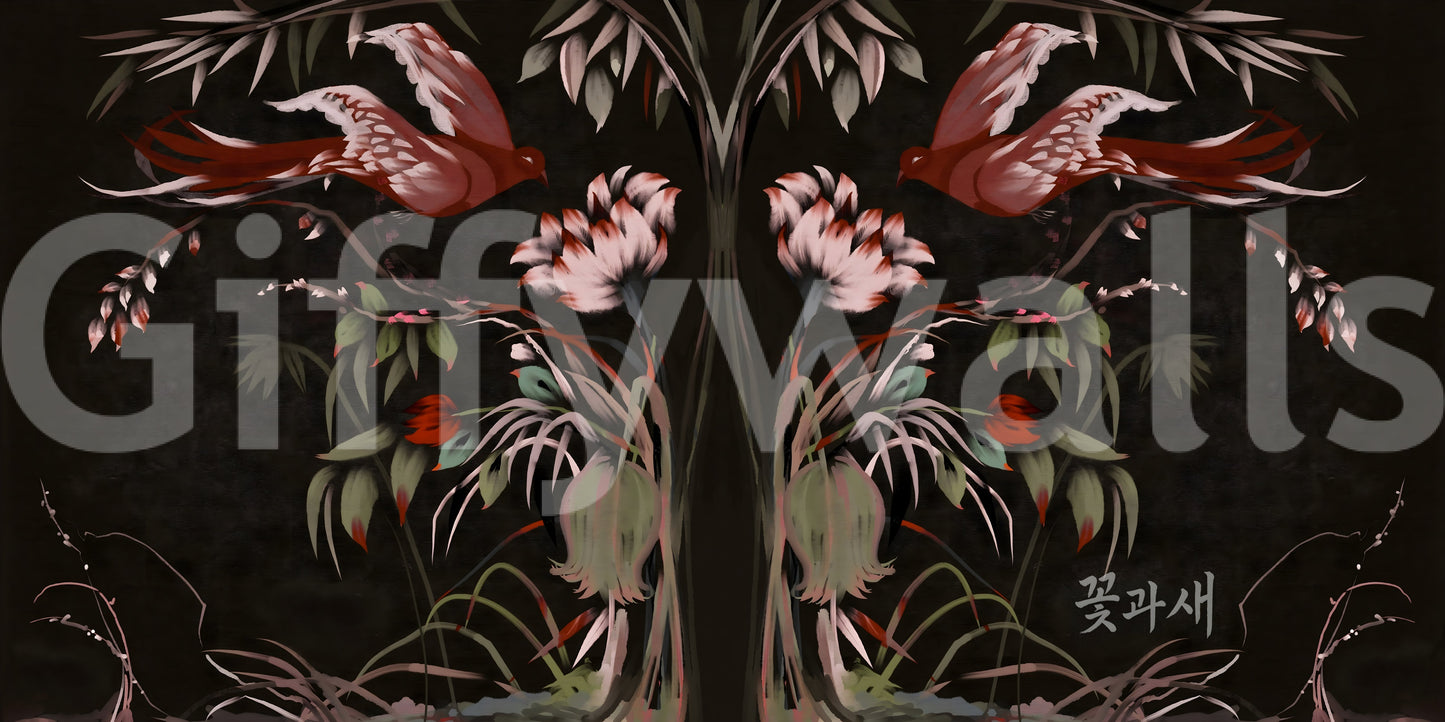 Heaven's Birds Joseon inspired Wall Mural
