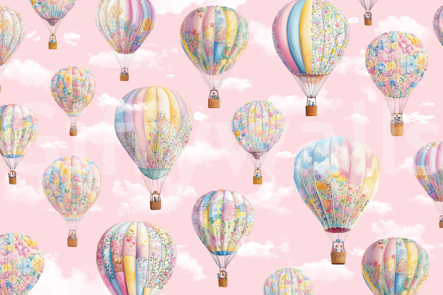Dreamy Balloon Voyage Wall Mural