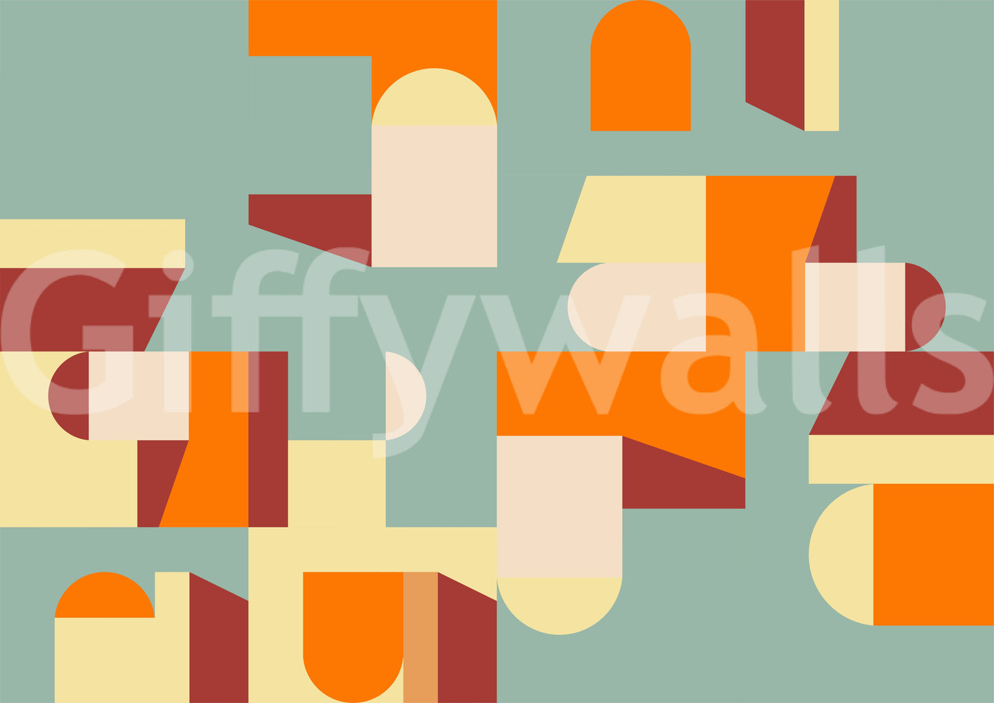 Crisp Air and Warmth - Abstract Geometric Wall Mural