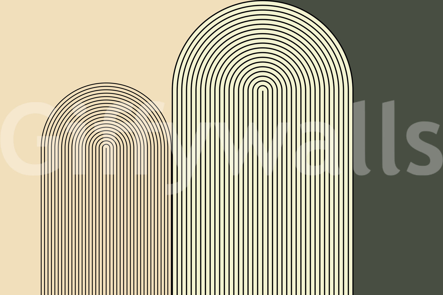 M-C Geo No 01 - Minimalist Arch Wall Mural