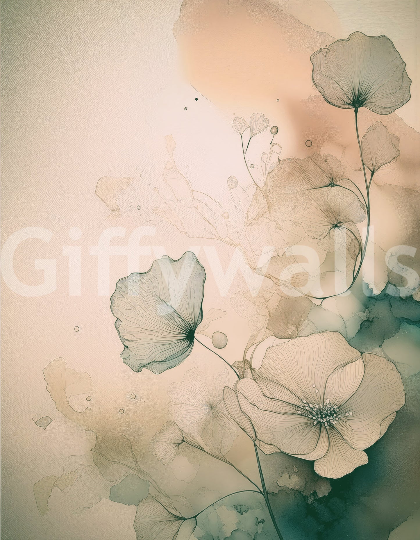 Ethereal Floral Hues Wall Mural