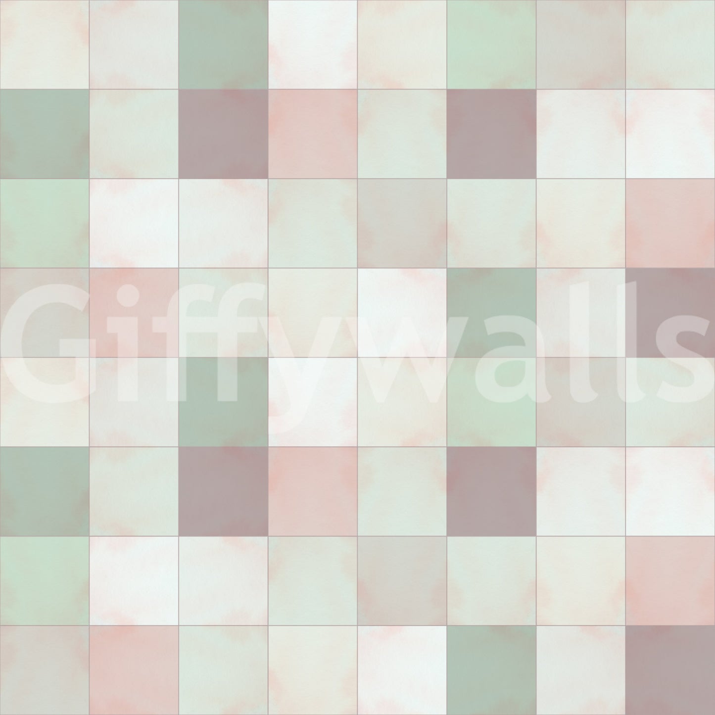 Soft Mosaic Tiles – Green Sage Wallpaper