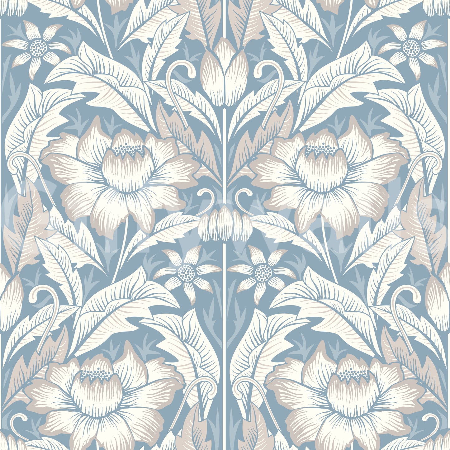 Timeless Garden – Mist Blue Wallpaper