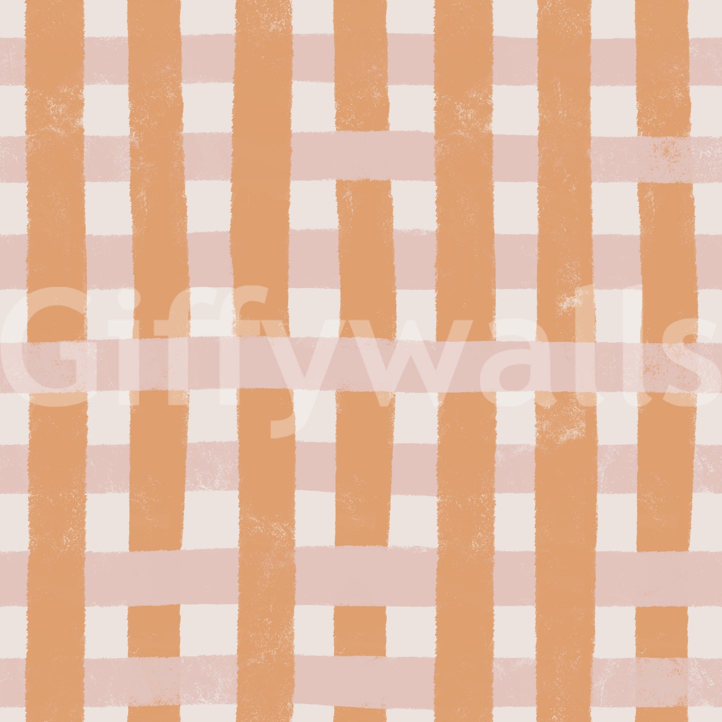 Terracotta and beige striped wallpaper with a modern earthy vibe.