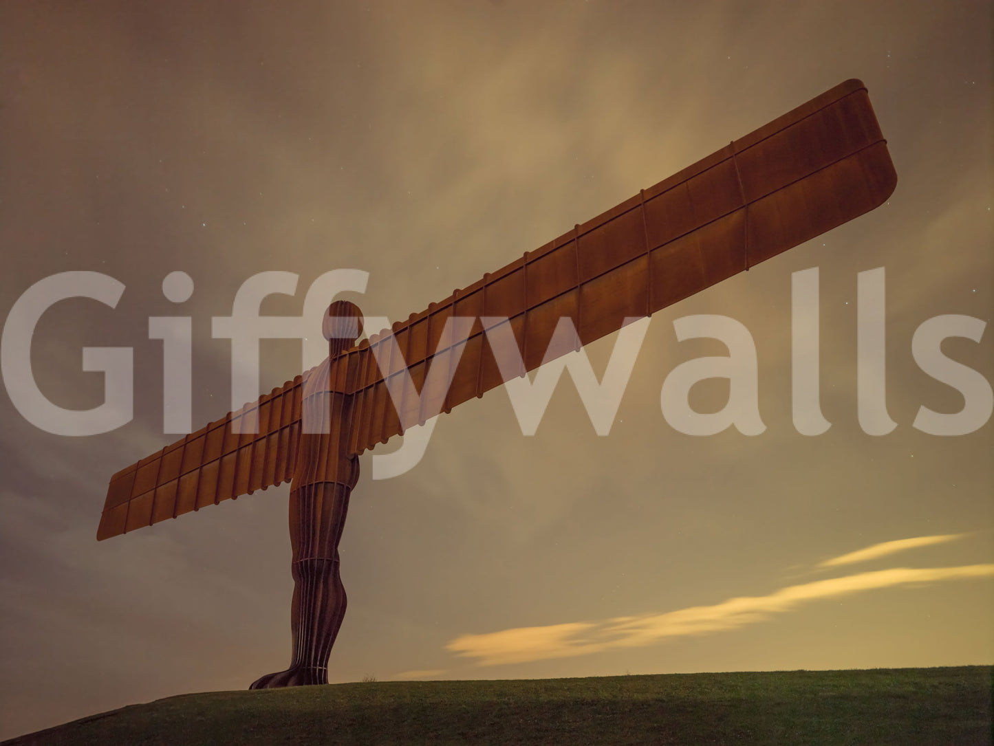 Angel of North landmark wallpaper, sculptural wonder, majestic figure profile.