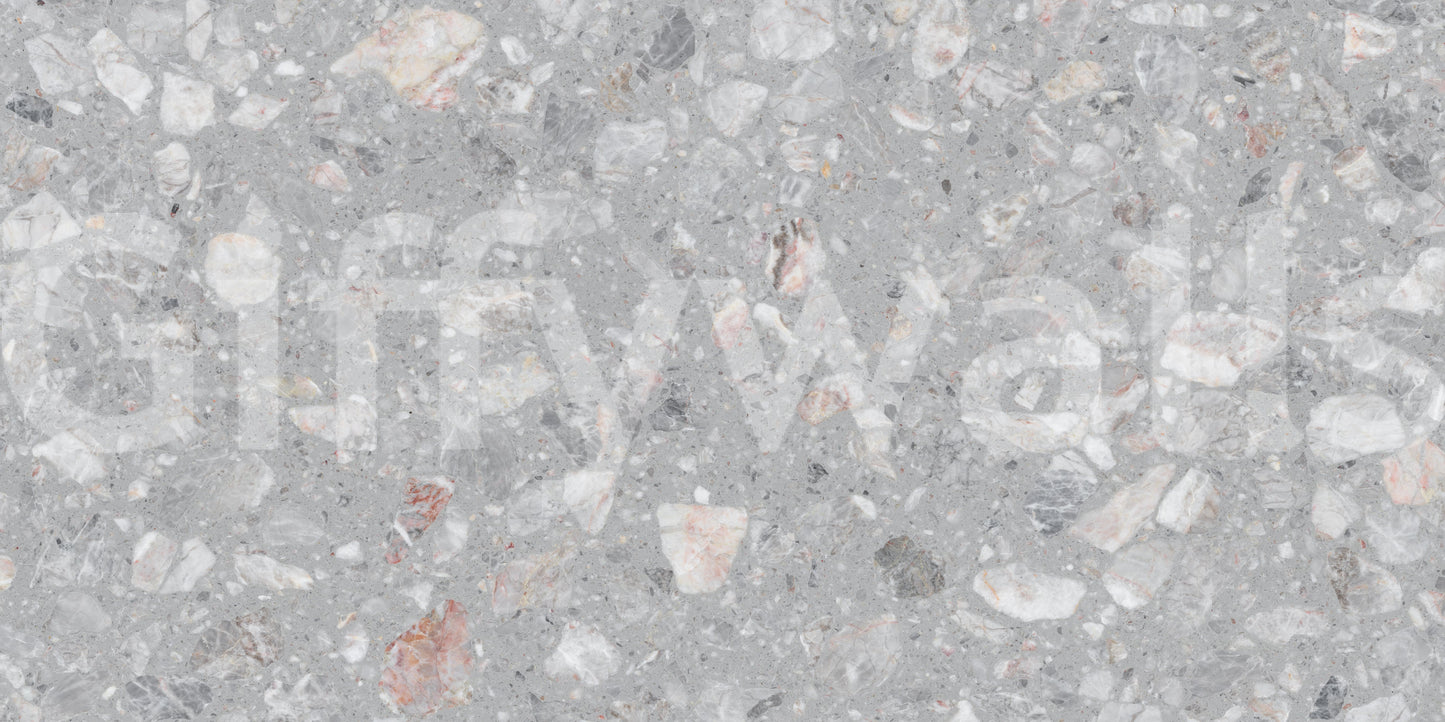 Contemporary Terrazzo Cement wallpaper. Bold stone pieces.