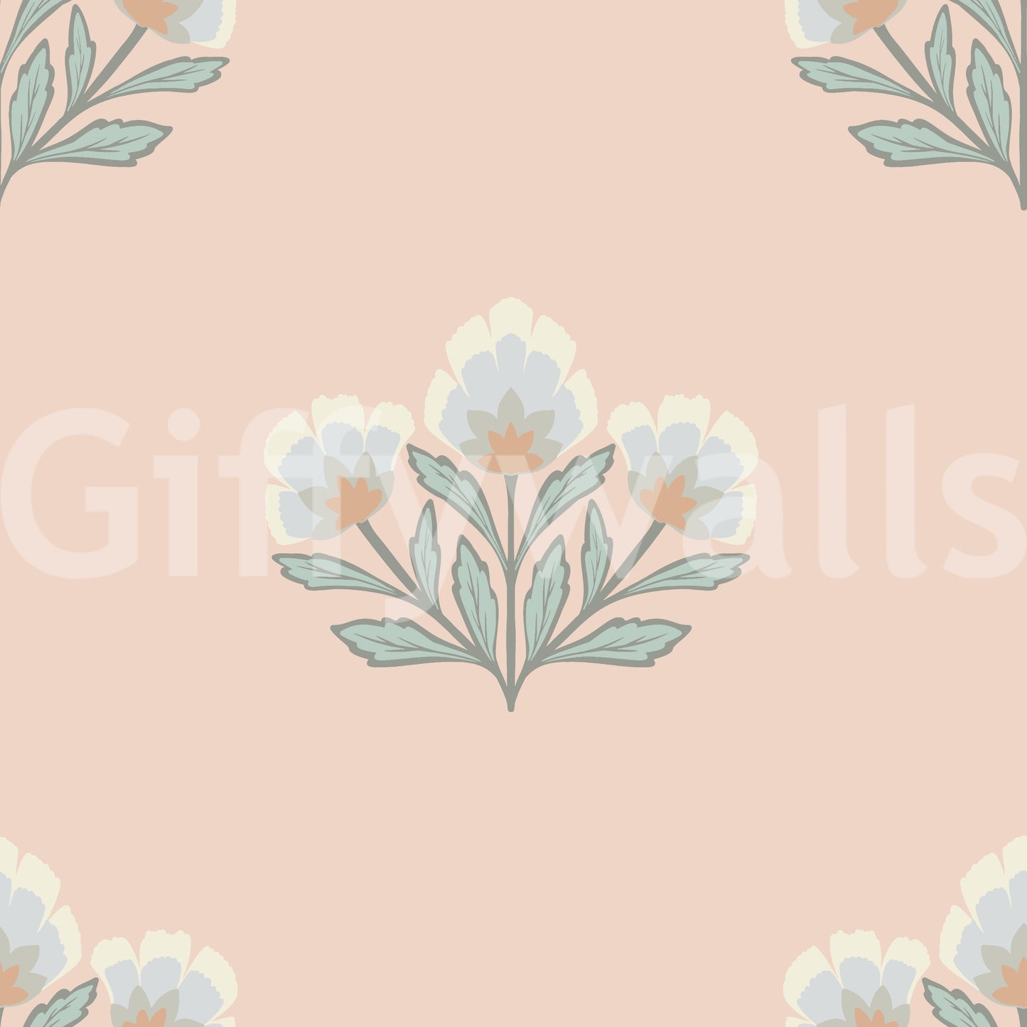 Decorative floral mural wallpaper heritage inspired bouquet wall mural.