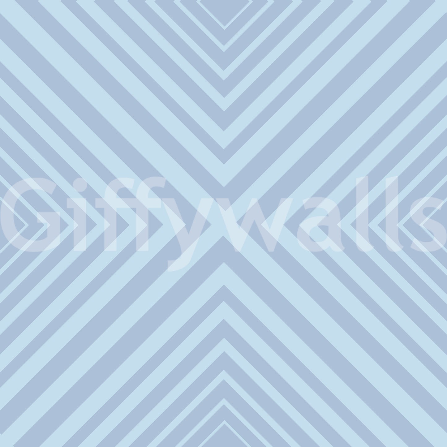 Fresh Angles of Azure mural room accent striking symmetry.