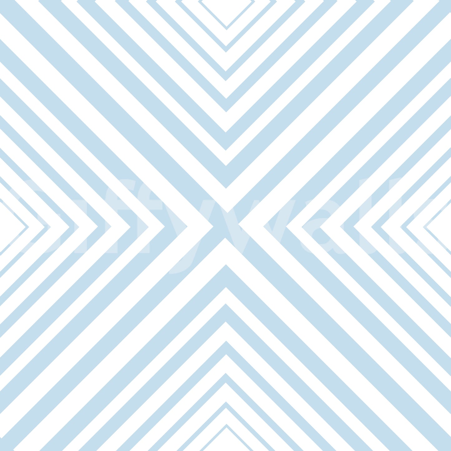 Quiet rhythmic aesthetic of Sky Blue Chevron mural art.