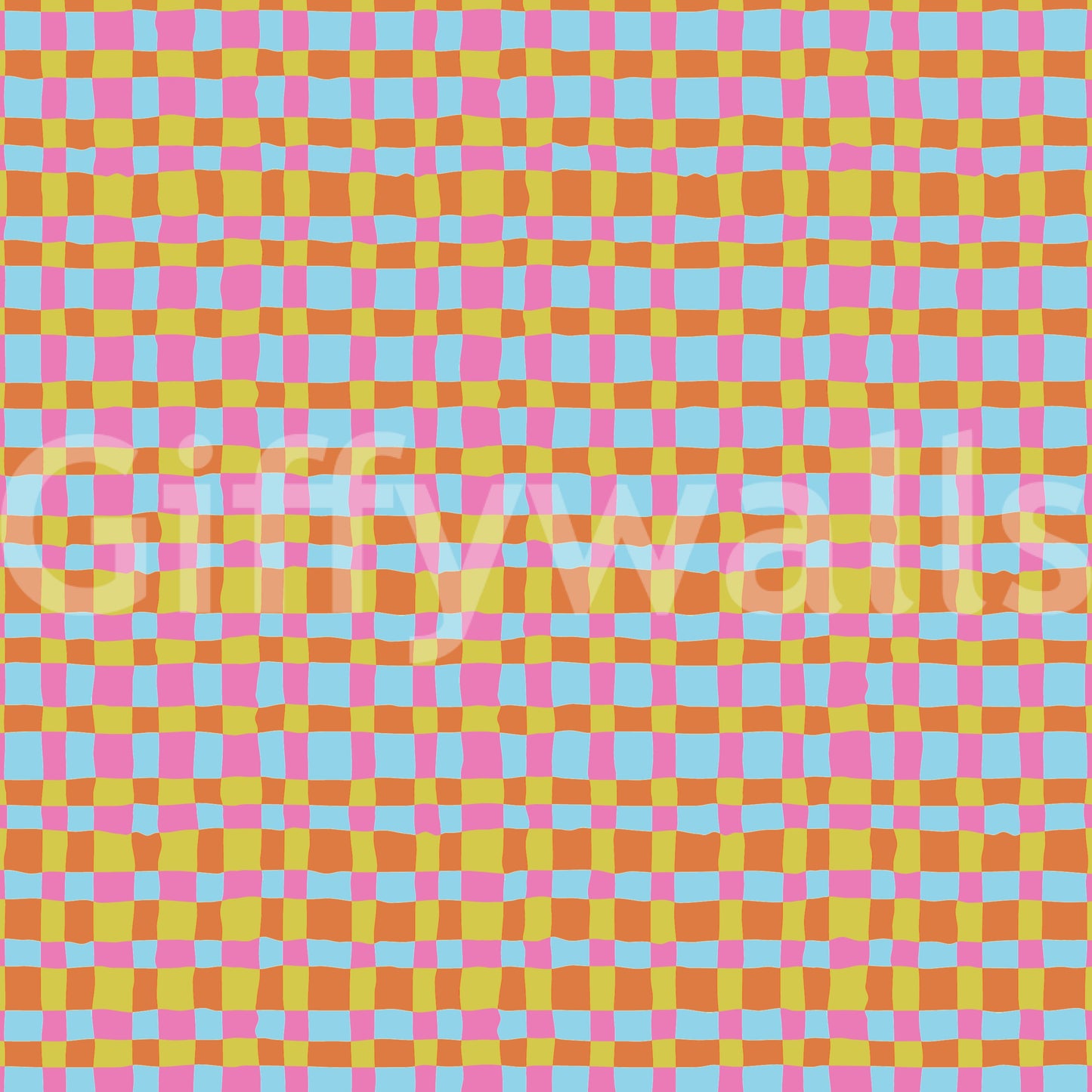 Vibrant Quilt Blocks wallpaper, odd orange and yellow, sophisticated design.