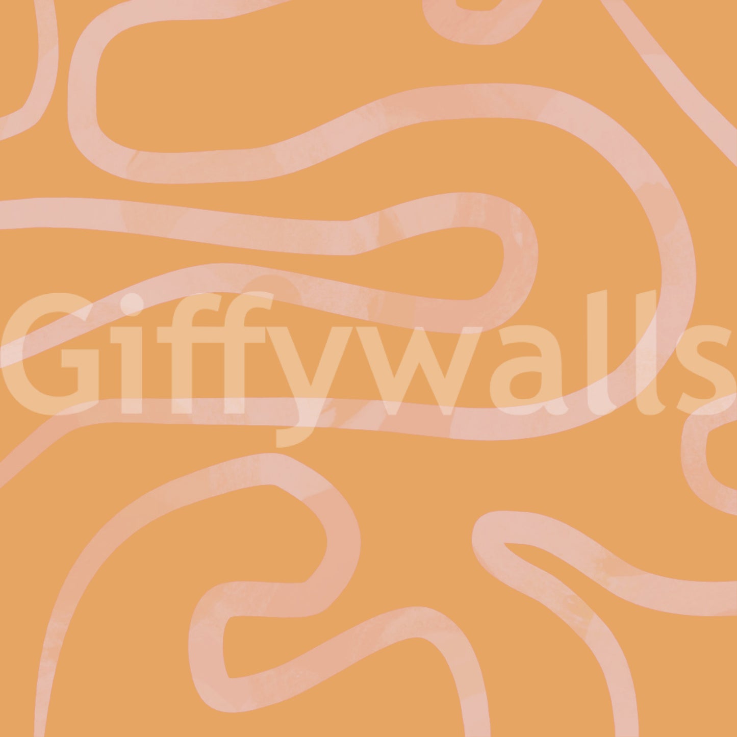 Modern aesthetic simple line wall mural soothing peach decoration.