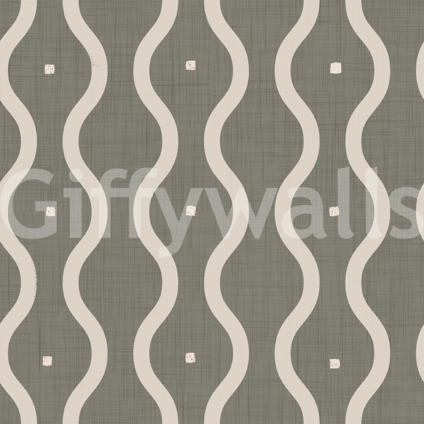 Vintage 70s aesthetic Retro Rhythm Taupe peel stick wallpaper stylish living area