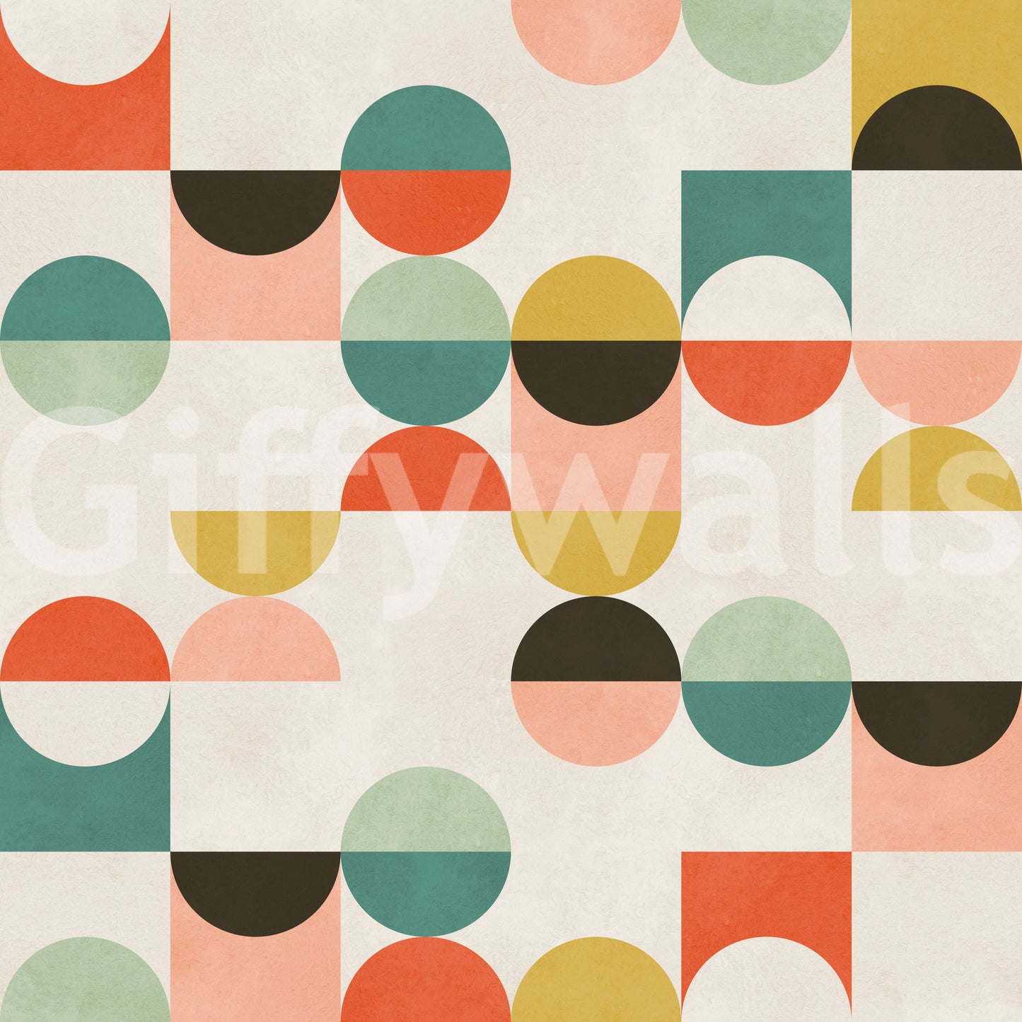 Vibrant geometric print Retro Geo Harmony wallcovering