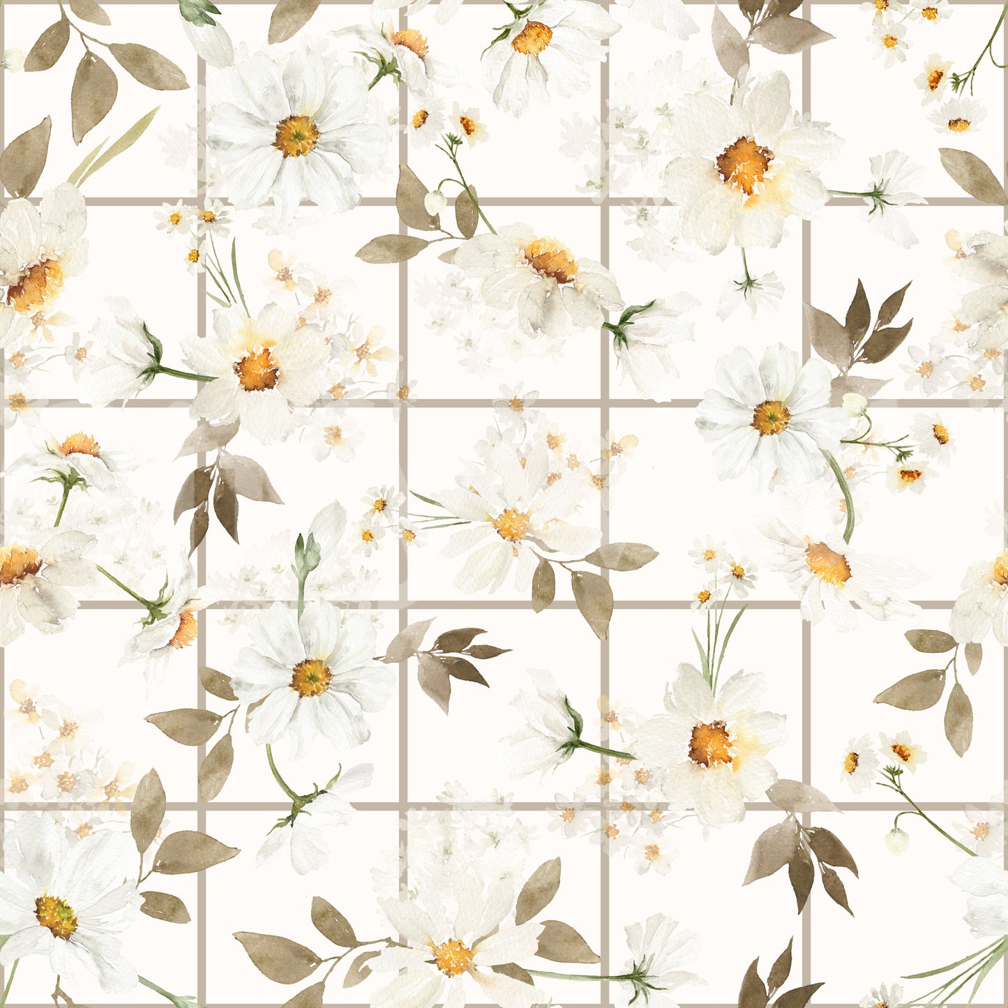 Daisy Window Panes Wallpaper