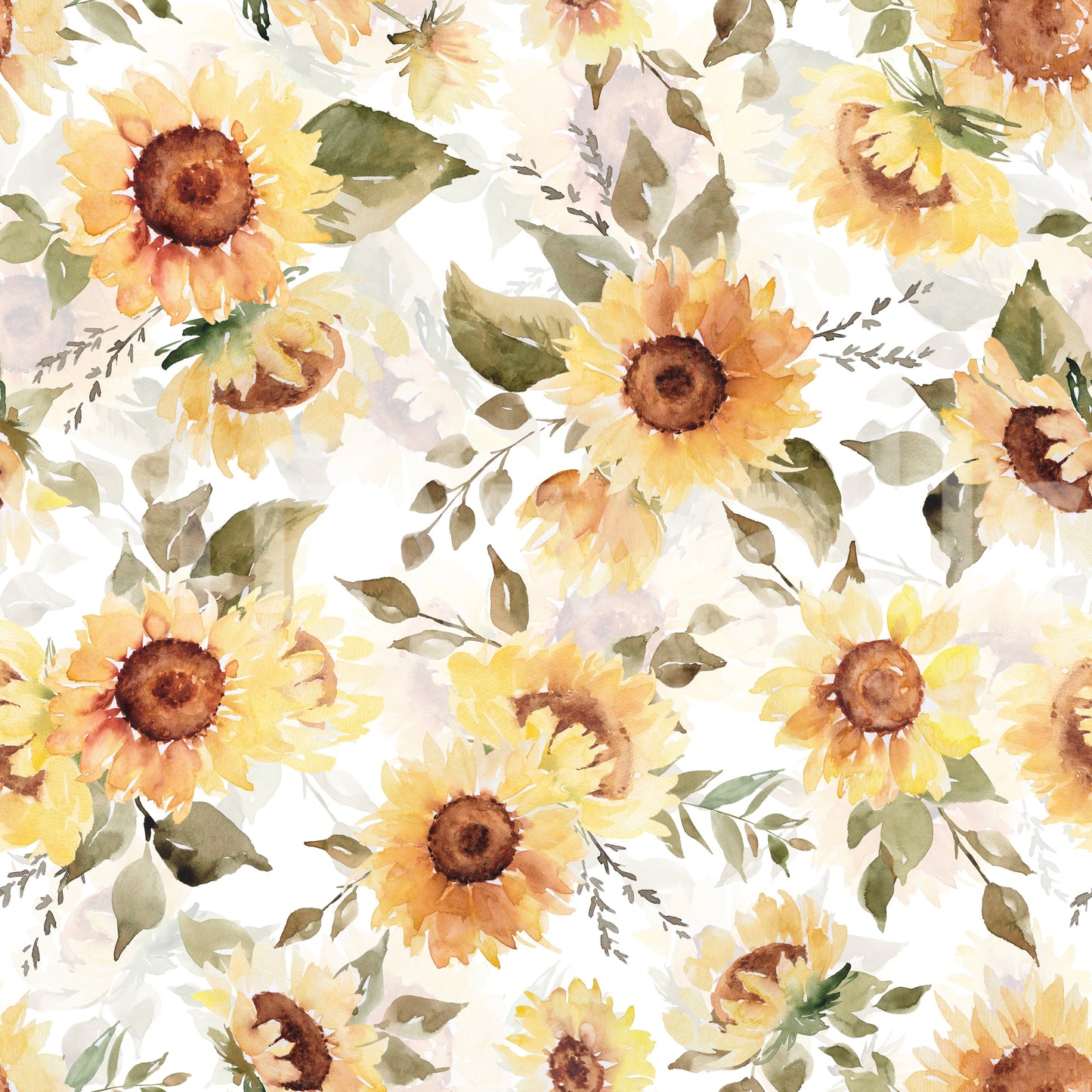 Sunny Watercolor Sunflowers Wallpaper