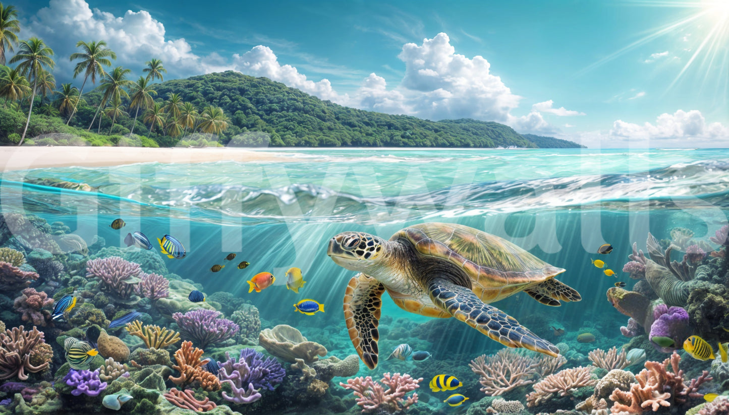 Sea Turtle's Paradise Wall Mural