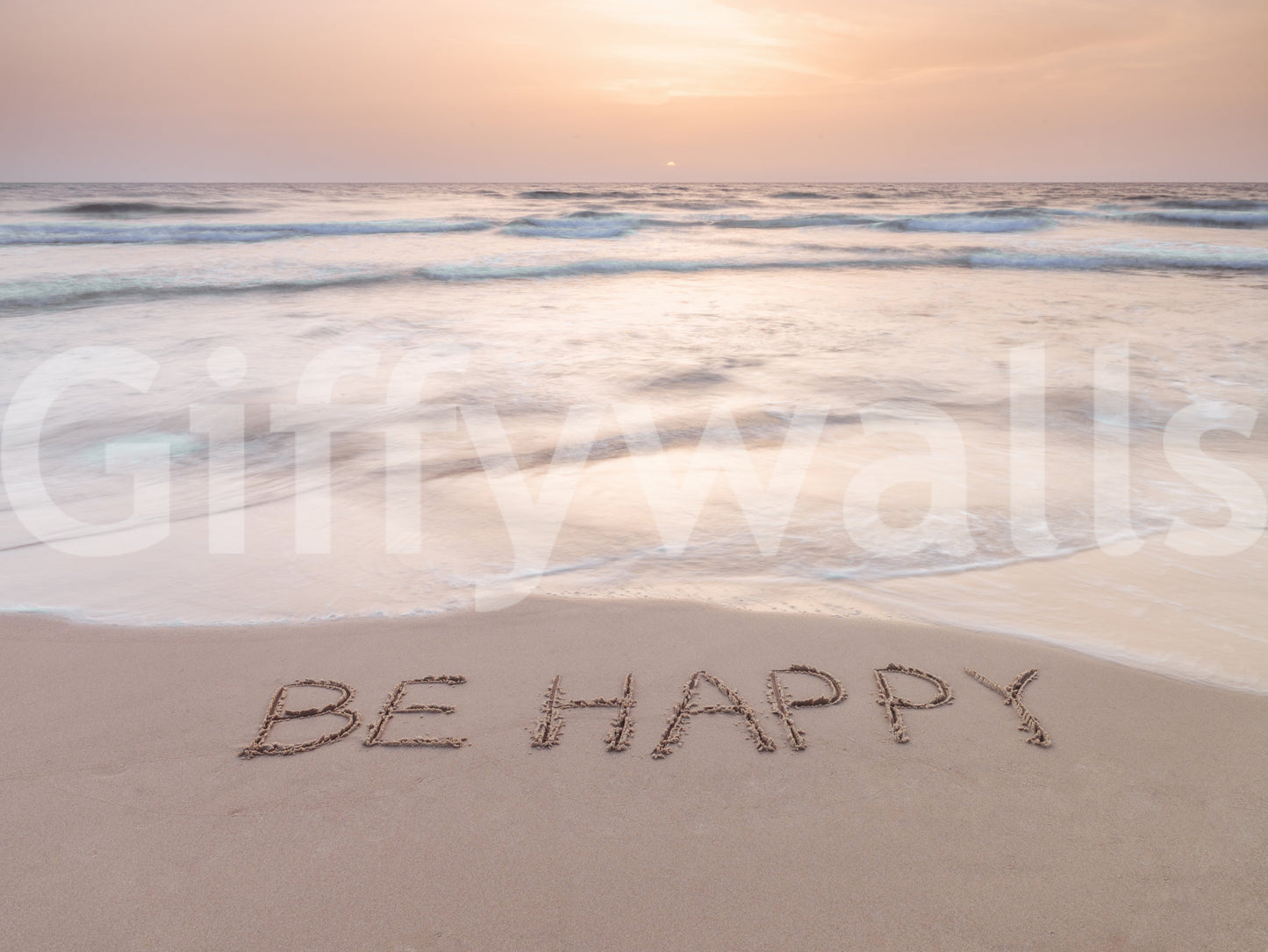 Coastal Affirmation wallpaper for walls soft light pastel colors ocean message.