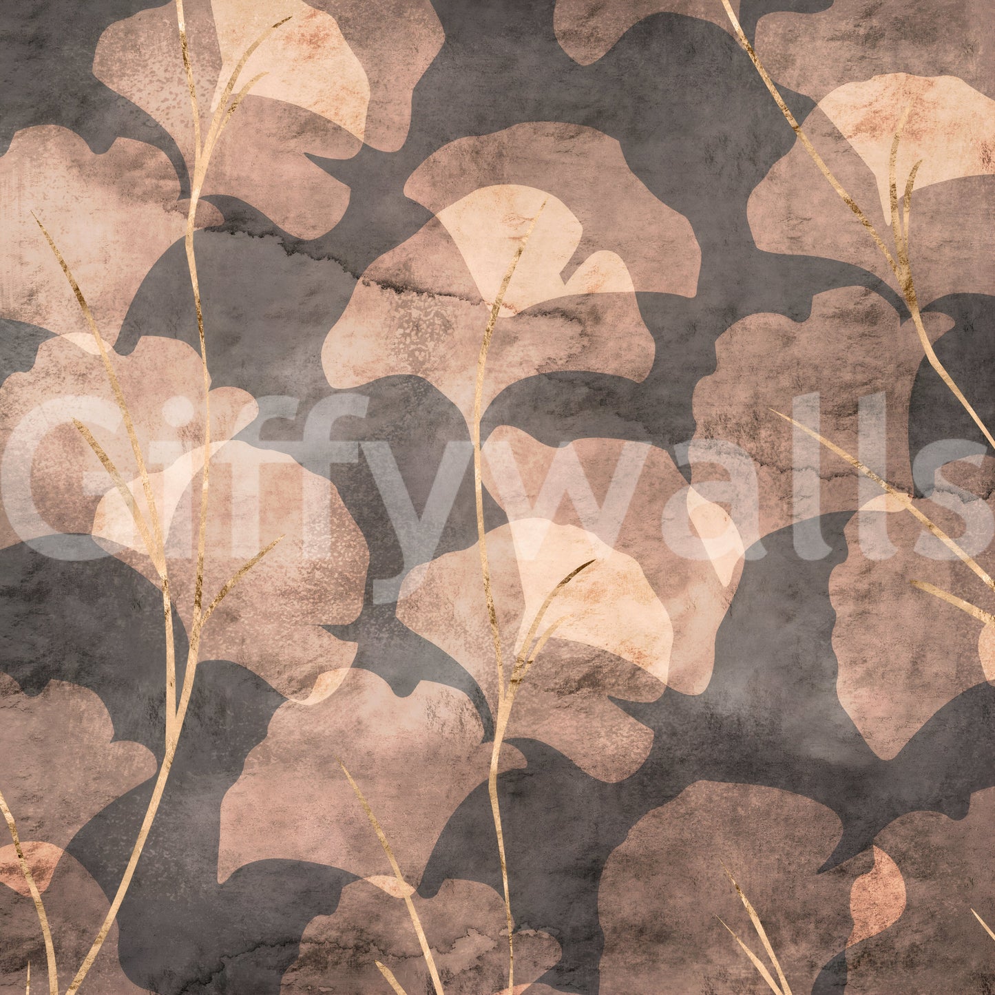 Midwinter Gingko - Sepia Wall Mural