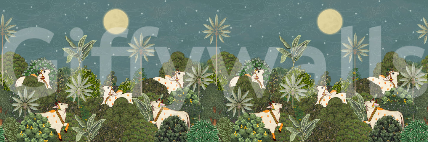 Ratri Pichwai Wall Mural