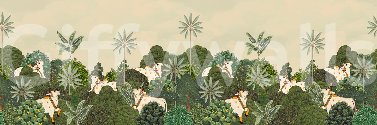 Tropical Pichwai Wall Mural