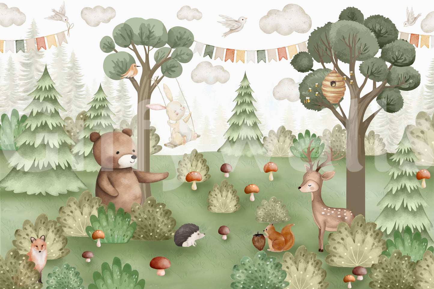 Forest Friends Mural Wall Mural