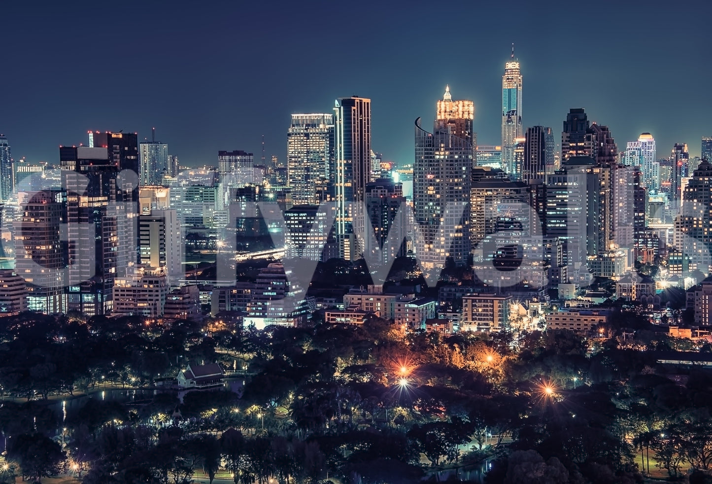 Nightfall Metropolis Wall Mural