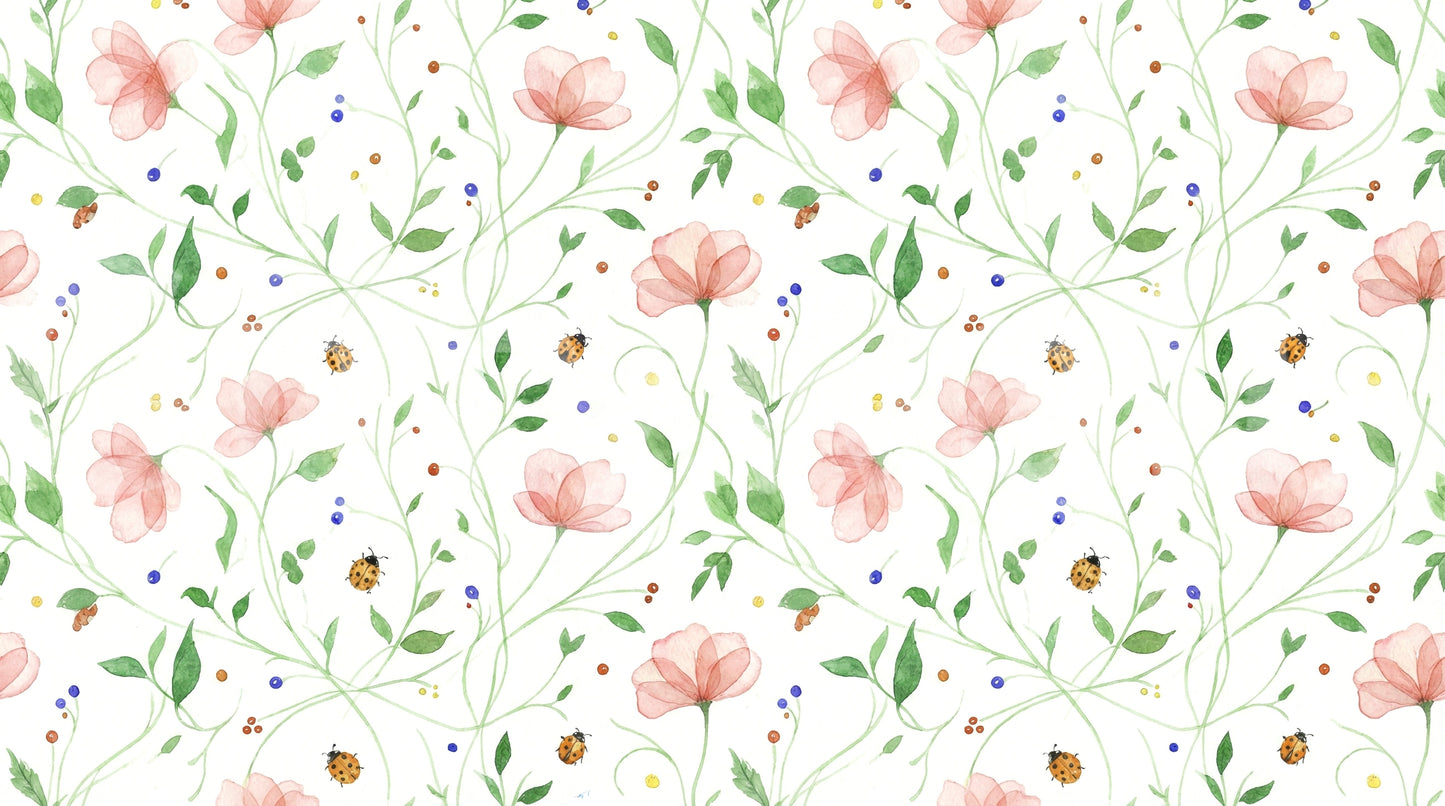 Ladybug Bloom Wall Mural