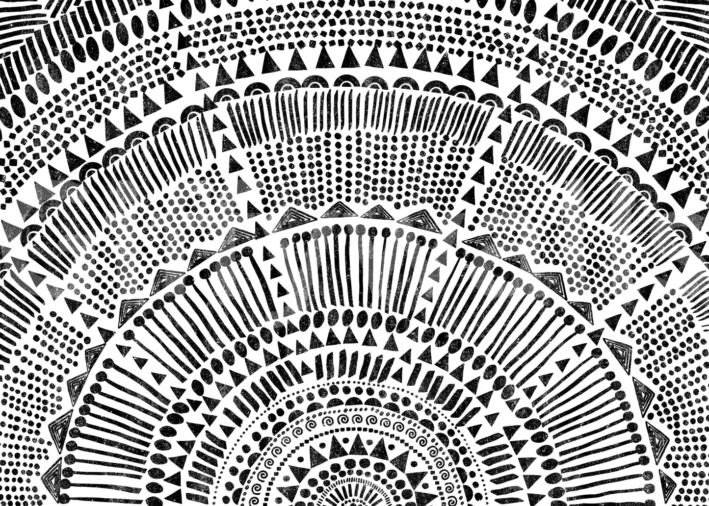 Wandbild „Halbsonne im Stammesstil“