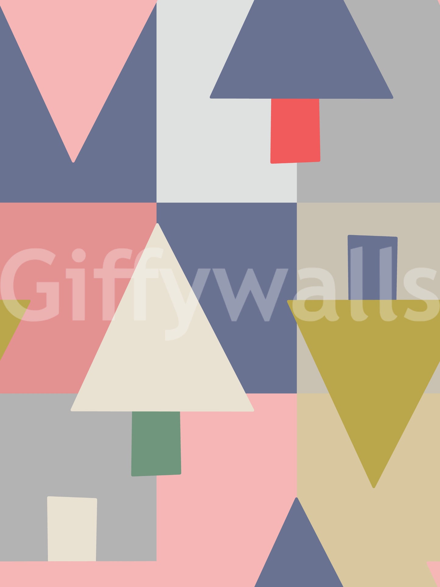 Geometrische Waldharmonie-Tapete