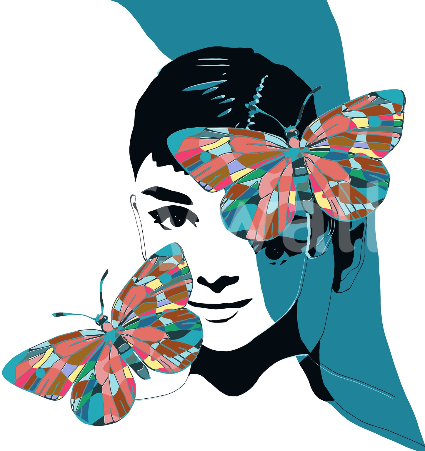 Fresque murale Butterfly Muse