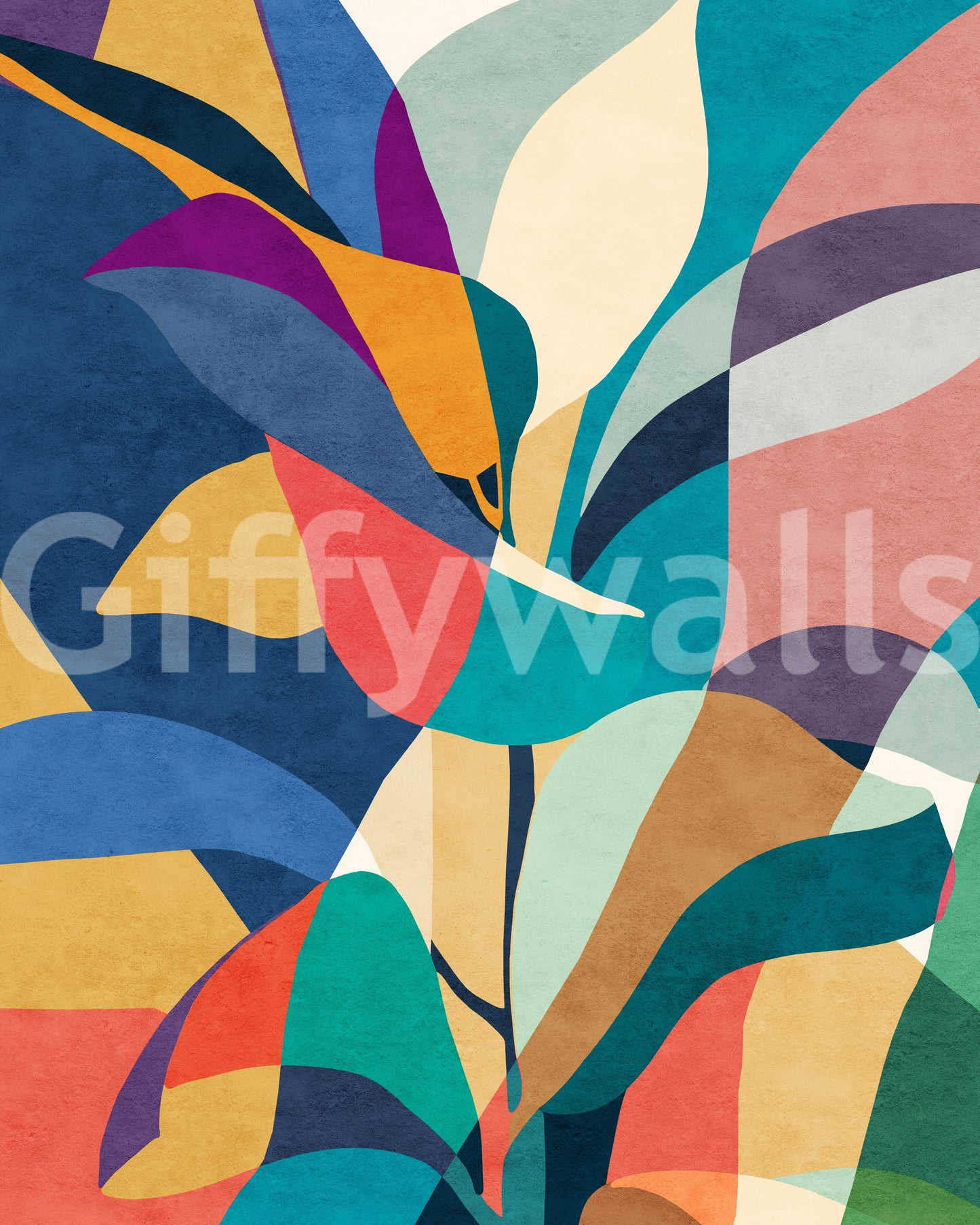 Mosaïque florale murale