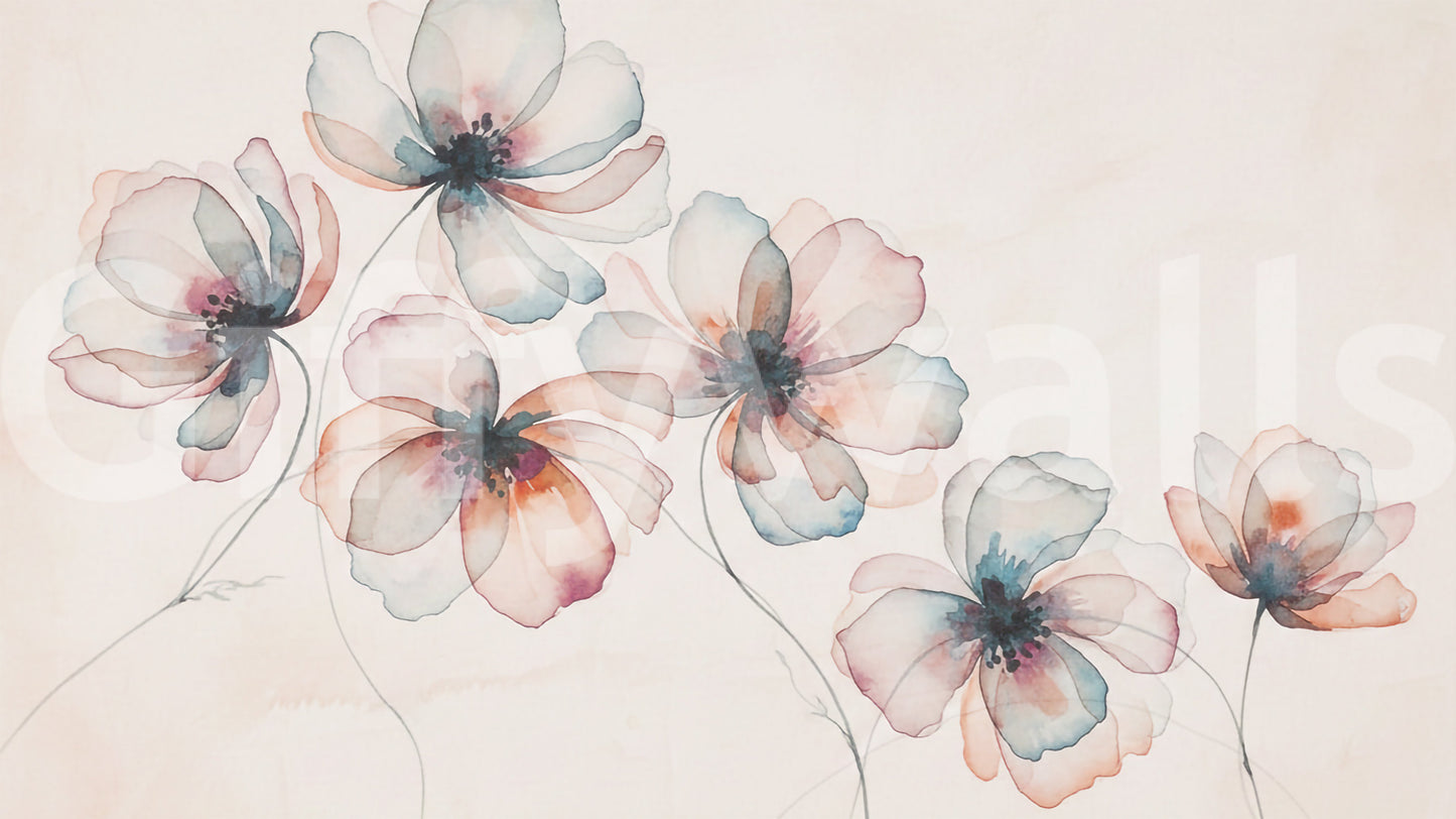 Watercolor Petals Wall Mural