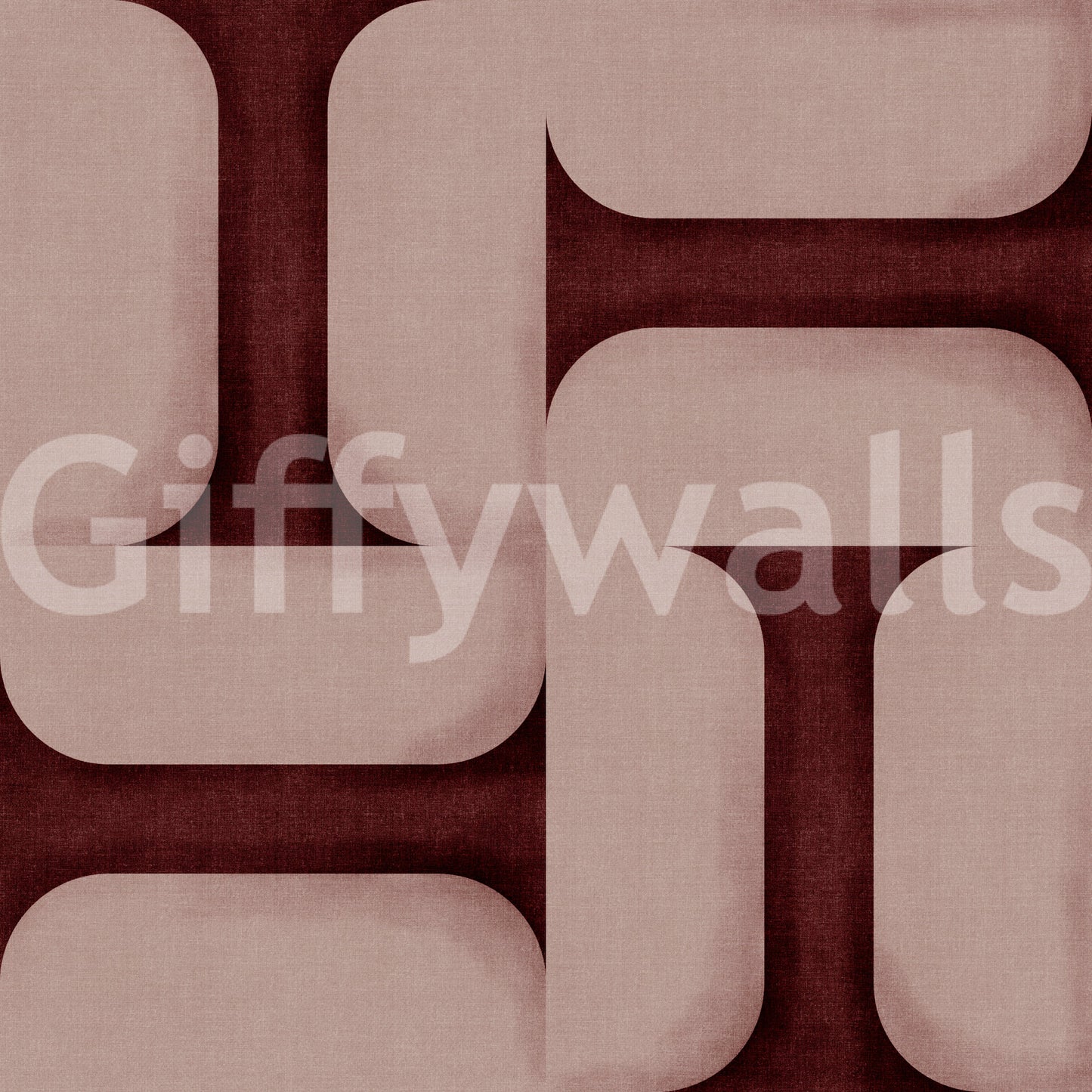 Papel de parede moderno com textura de azulejos e estampado de vinho