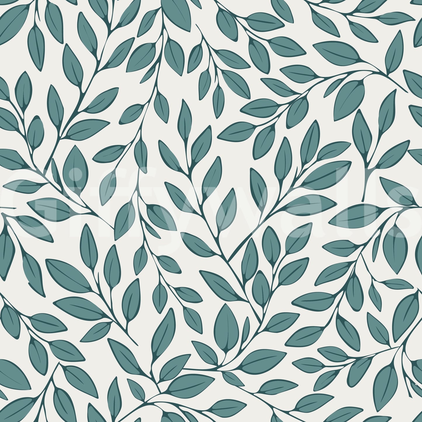 Blågrønne vinstokke tapet