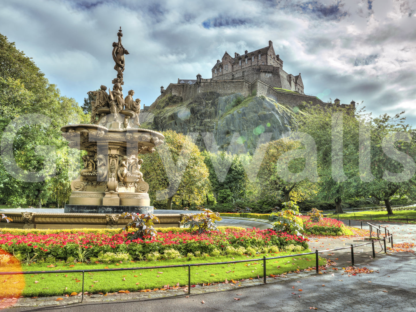 Wandbild mit Blick auf Edinburgh Castle